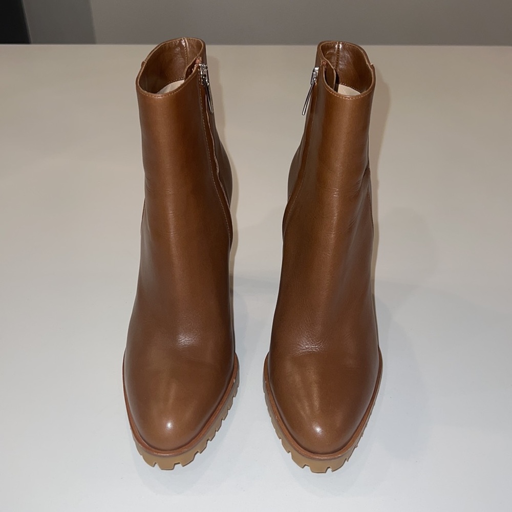 Women's Brown Leather High-Heel Ankle Boot - Picture 3 of 7